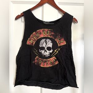 Cropped High Voltage Tattoo Top